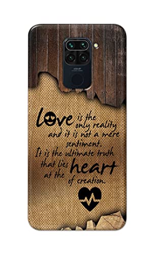 Image of PRINTFIDAA Love is The Only Reality and It is Not Mere Sentiment Printed Designer Hard Case for Redmi Note 9 (6.53 inch) / Redmi 10X (4G) (6.53 inch) Back Cover -(e) RPM1010