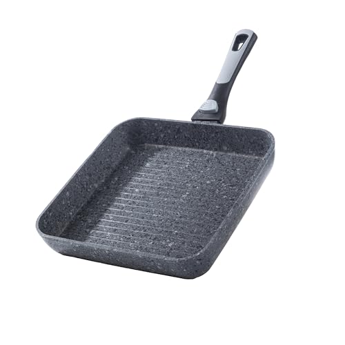HOUSZY Sartén con mango extraíble de baquelita, 26 cm, revestimiento de granito antiadherente, para placa de inducción, gas, cocinas eléctricas