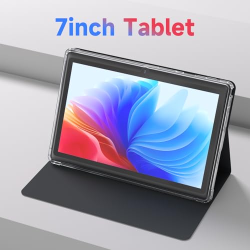 Image of Android 14 7 inch Tablet with Case, 8GB RAM, 32GB ROM, 1TB Expansion, Quad-Core Processor, Tablet PC, 1024x600 IPS Screen, Dual Camera, 3000mAh Battery, Bluetooth, WiFi, GMS