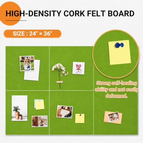 Image of QUIET CANVAS Acoustic Wall Square Pinboard, 1x1ft, Pack 6, 50PushPins Green