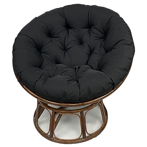 FUYAO Papasan Stuhl Kissen, Dicke Atmungsaktive Abnehmbare Papasansessel Kissen, Kein Geruch Colorfast Swing Hängende Ei Pad Für Innen/Outdoor, Lieblingskissen Für Haustiere(Size:100cm,Color:Black)