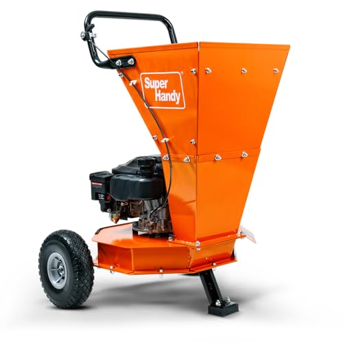 SuperHandy Leaf Mulcher Shredder Green and Waste Management Heavy Duty Gas Powered 3.4HP 1´´ Inch Cutting Capacity for Leaves Grass and Clippings