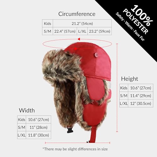 Image of Faux Fur Safety Reflective Aviator Trapper Hat Snow Ski Trooper Winter Cap
