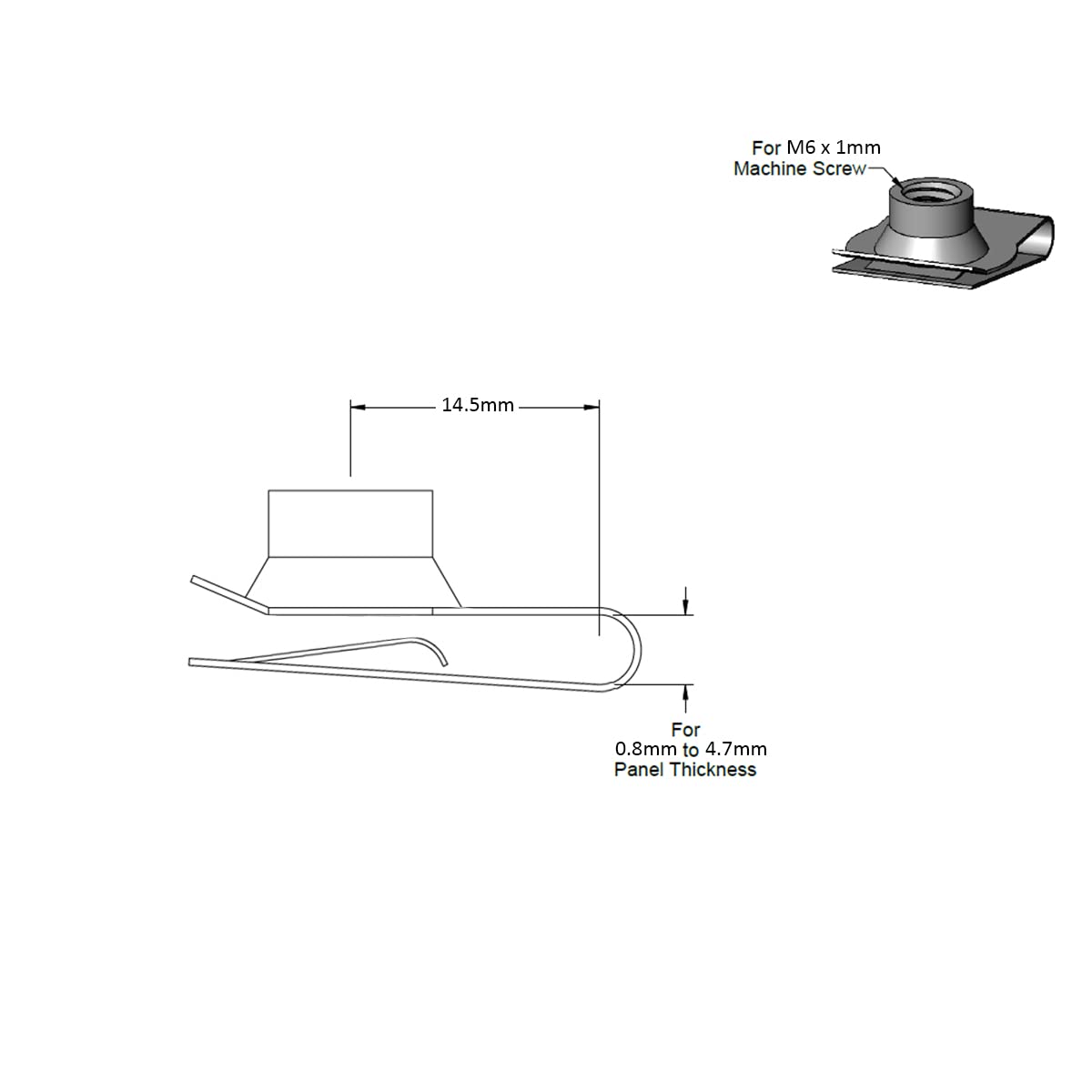 Amazon.com: Zhoushi World M6 U -Style Clip-On Nut,U-Type