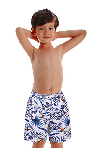OMZIN Father and Son Swim Trunks Drawstring Elastic Waist Beach Shorts with Pockets4