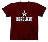 Rundhals Nordlicht T-Shirt Hamburg Flensburg Bremen Rostock Kiel Lübeck, L, Maroon