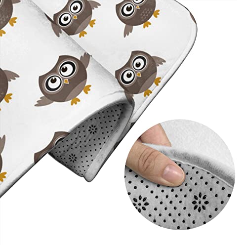 DIRYKILP Badematte + Konturmatte + Toilettendeckelbezug, süße kleine Eule 3 Stück Badematte Set, mit rutschfester Klebeunterseite – Bild 6