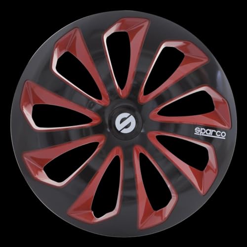 SPARCO SPC1373BKRD Enjoliveur Sicilia, Noir/Rouge, Set de 4, 13