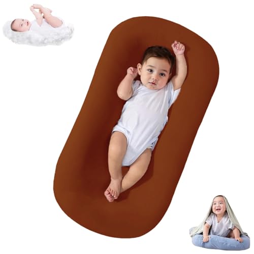 Image of DAOLUAN Baby Lounger Bionic Organic Lounger Soft Breathable Baby Lounger for Newborn Infant Babies 0-18 Months (Brown, OneSize)