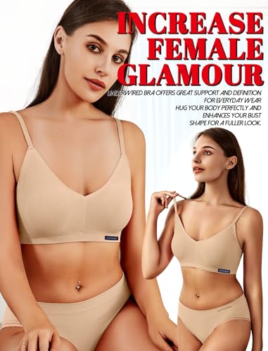 Image of Livona Lace Bralette for Women - Comfort Sports Bra Wireless Padded Bralette with Support Workout Tops Cami Crop S-XXL