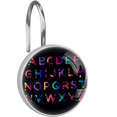 Crochets pour rideau de douche en acier inoxydable durable alphabet - 2