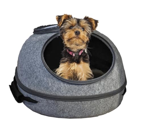 Spot Doc & Phoebe's 3-in-1 Sleep & Go Katzentragetasche, tragbare Haustier-Reisetasche für Katzen und kleine Hunde, lässt Sich in eine Tragetasche, eine gemütliche Höhle und EIN bequemes Bett
