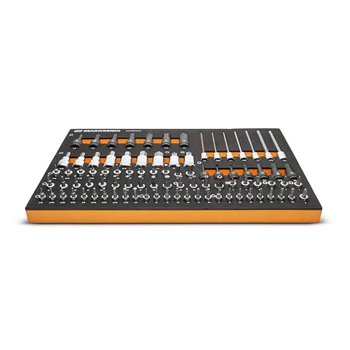 Image of GEARWRENCH 88 Piece 1 /4 inch, 3 /8 inch, 1 /2 inch Drive SAE Bit Socket Set in Foam Storage Tray - GWMSBSKCBSAE