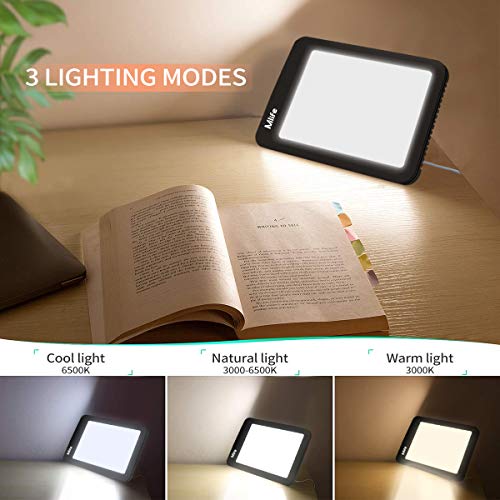 Mlife Light Therapy Lamp - 10000 LUX LED Dimmable Brightness Levels and 3 Color Therapy Light with Remote Control - Portable Sunlight Light Mimic Lamp, Black - Thumbnail 2