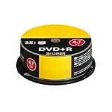 DVD+R 4.7GB 16x (25 unidades) para **[almacenamiento y respaldo]**. [Fácil de usar]: solo graba y almacena (ideal para multimedia).