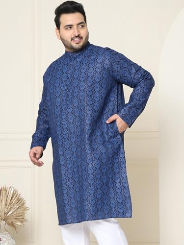 Image of SOJANYA Plus(Since 1958) Men's Cotton Checked Kurta