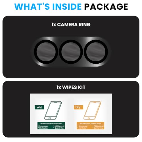 Image of FIRST MART Black Camera Ring Guard Protector for Samsung Galaxy A36 and Samsung A56 | Tempered Glass with Metal Alloy Rings, HD Clear, Scratch Resistant, Case-Friendly | Pack of 1