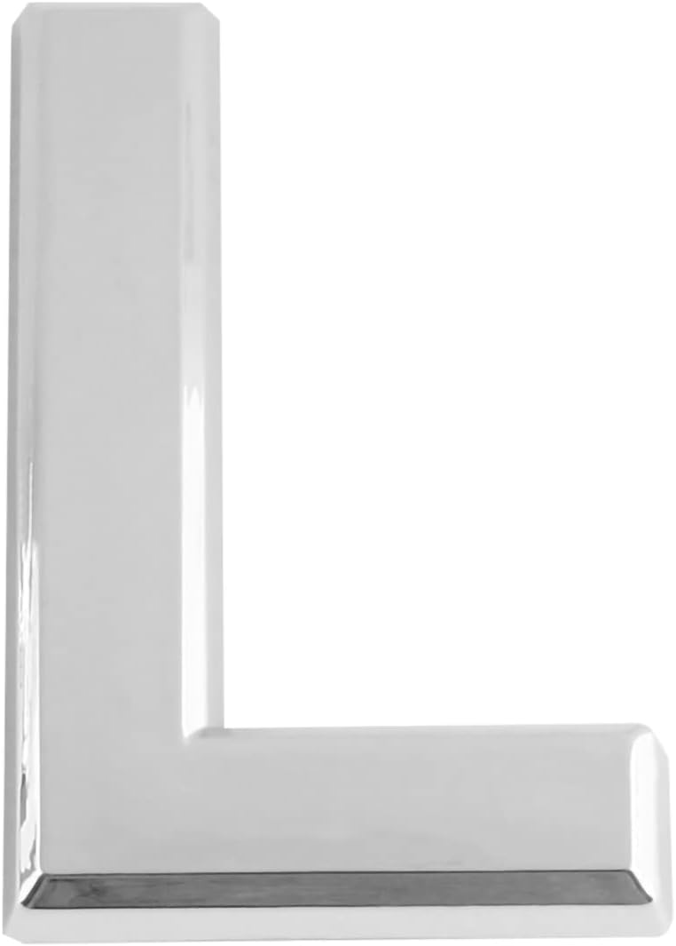 Larcele 1.96inch/5cm Self-stick Modern House Number ABS Address Numbers Silver Mailbox Number 3 Pieces MPH-04(Letter P)
