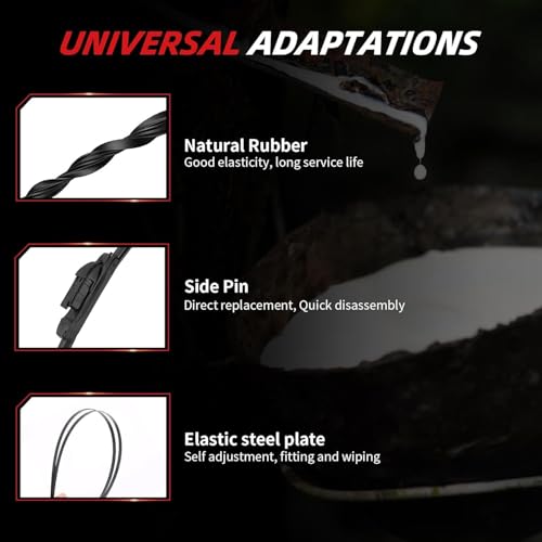 OTUAYAUTO Windshield Wiper Blades - Replacement for Jaguar F-PACE 2017-2025, Front and Rear Wipers Set, Top Lock - 26"+19"+13" (Pack of 3) by OTUAYAUTO - Used condition - Image 4