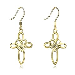 Gold-Celtic Cross Earrings