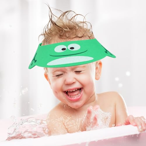 Image of NUOBESTY Kids Shampoo Kids Shampoo 3 Pieces Baby Shower Bathing Cap Cartoon Frog Pig Shampoo Bath Caps Soft Adjustable Bathing Bath Cap for Toddler Children Newborn Hat Newborn Hat