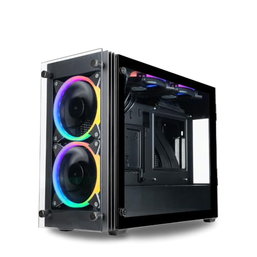 Stratos SFF Gaming PC Case: Mini-ITX, SFX PSU, PCIe 4.0 Riser, 240mm AIO Ready, with 4X PWM ARGB...