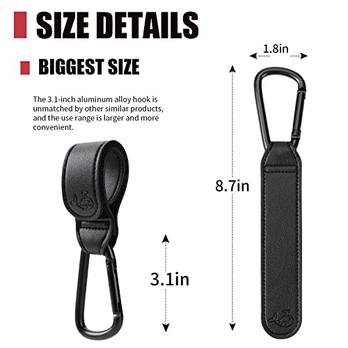 Funbliss Stroller Hooks For Hanging Bags And Shopping,Baby Stroller Hooks Clips,Plus Size, Newest Gen 3 Baby Grade Velcro, Black 2 Pack #TOP7