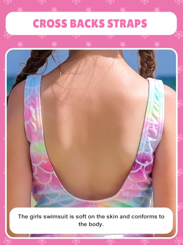 Image of Angel season Girls Swimsuits Kids Bathing Suit One Piece Swimwear with UPF 50+ Cute