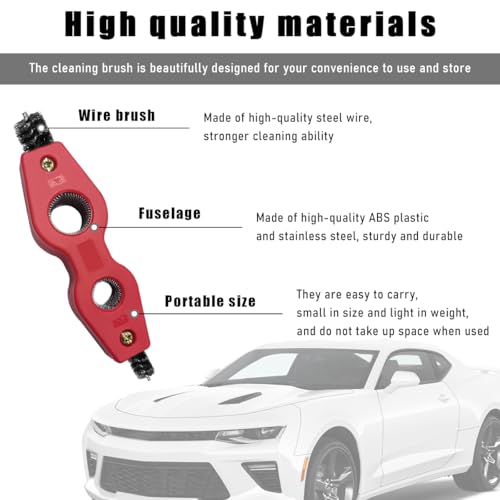 image for Yourkar Car Battery Terminal Cleaning Brush, 4 in 1 Steel Wire Brush f