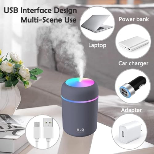 Image of Humidifire for Room Moisture, Aroma Diffuser for Home, Mist Maker, Cool Mist Humidifier, Small Quiet Air Humidifier, Ultrasonic Essential Oil Diffuser Electric (H2o Multi color)
