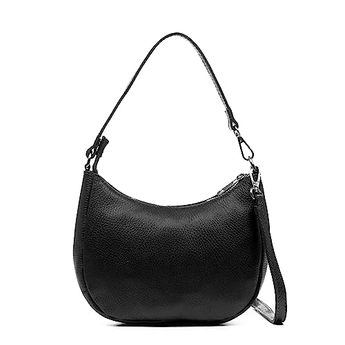 Firenze Artegiani. Altivole bolso bandolera y de mano. Piel auténtica acabado Dollaro. 21x6,5x16 cm. Color: Negro