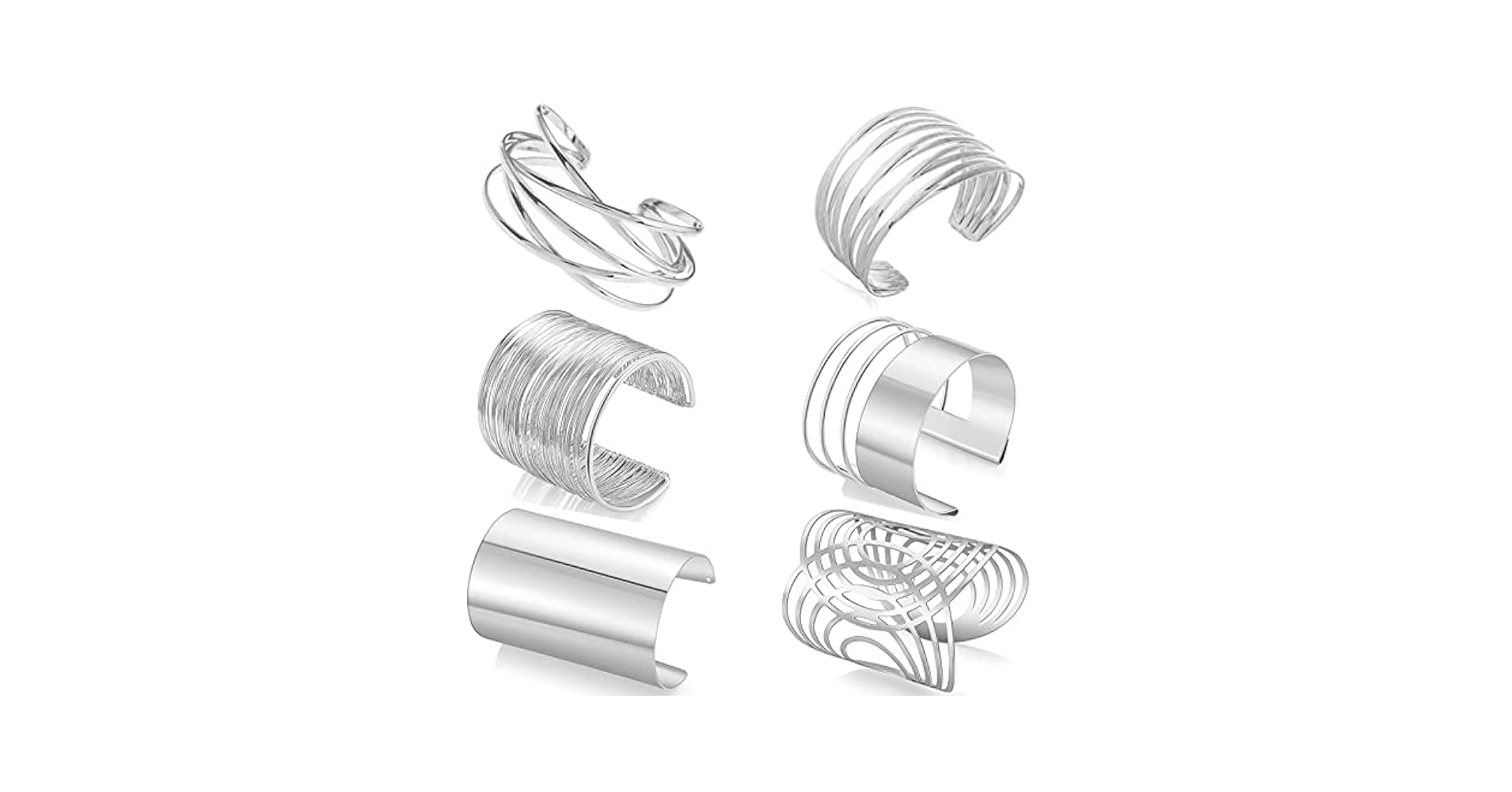 Amazon.com: WAINIS 6 PCS Cuff Bangle Bracelet for Women Open