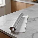 Adhesivo de aluminio para superficies de pared de cocina que necesitan protección contra la acumulación de aceite y calor (40 x 1 m)