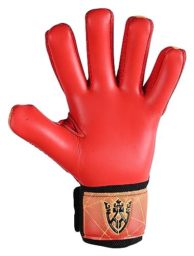 Keeperking Goalkeeper Gloves Kids, Boys, Youth, Adult, Men - Goalie Glove Latex Strong Grip palms with Removable Finger Spines Protection - Football Goalkeeping Glove for Training(Red, Size 7) Keeperking Goalkeeper Gloves Kids, Boys, Youth, Adult, Men - Goalie Glove Latex Strong Grip palms with Removable Finger Spines Protection - Football Goalkeeping Glove for Training(Red, Size 7)