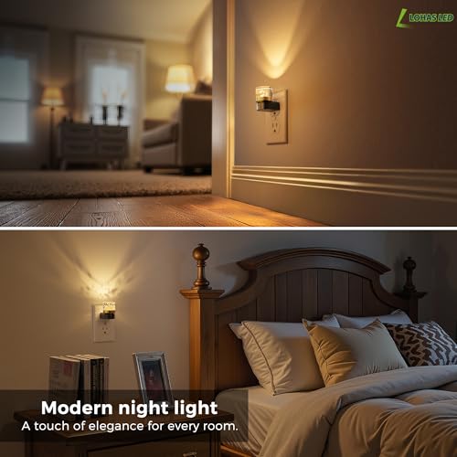 Image of L LOHAS LED Night Lights Plug into Wall, 3000K /4000k /5000K Adjustable Color Temperature Bubble Night Light, Dusk to Dawn Sensor for Hallway, Bathroom, Rooms
