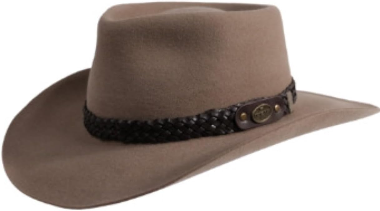 Western Cowboy Hat, Black Felt, Braided Band, Wide Brim