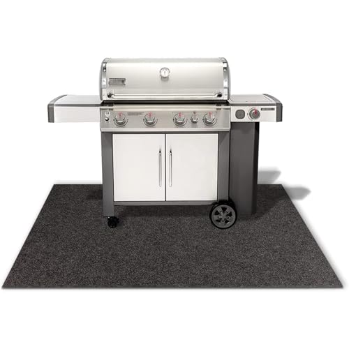 KARAT Tapis de Protection pour Barbecue 200 x 200 cm - Antidérapant & Résistant aux Hautes Températures - Retardateur de Flamme, Ultra-Robuste, Nettoyage...