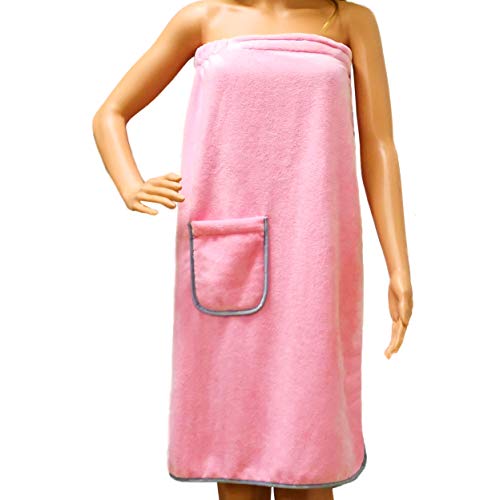 Polyte Quick Dry Microfiber Bath Towel Body Wrap for Women, One Size (Pink)