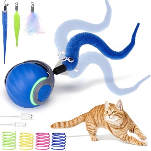 AIERSA Cat Toys for Bored Indoor Adult Cats, Speed Tail Cat Toy, ...