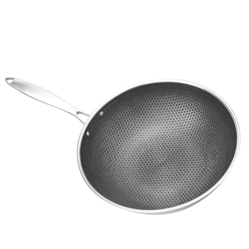 Sartén Wok de acero inoxidable con diseño tipo panal