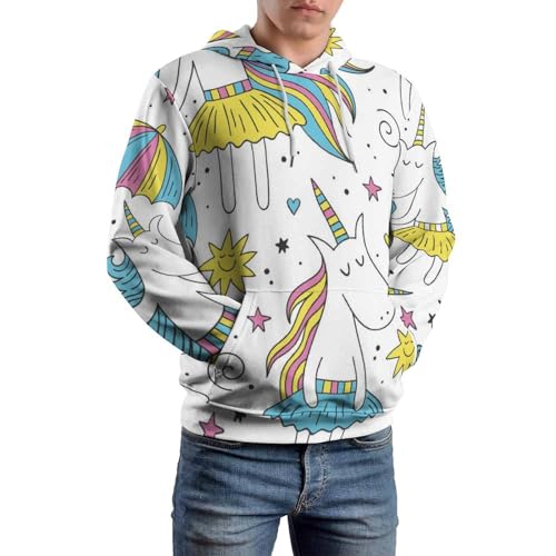 Sweat à capuche licorne parapluie UMENG pull unisexe taille S