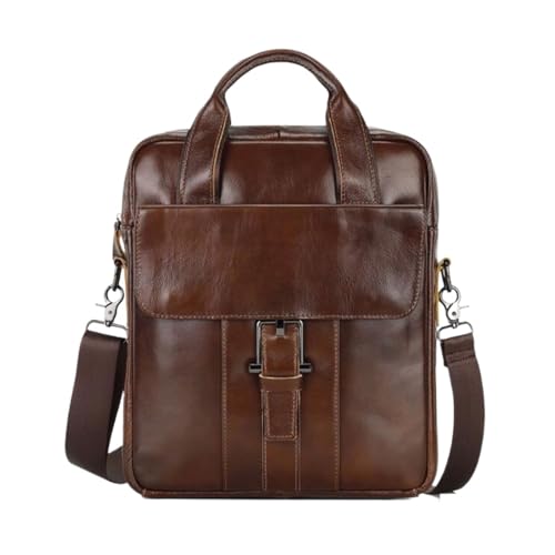 Mens Messenger Shoulder Bags Genuine Leather Casual Daypacks Handbags Briefcases Waist Packs Travel Bags 13Inch