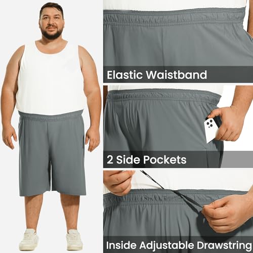 Big and Tall Mens Athletic Shorts Active Running Shorts with Pockets 3XL-6XL4