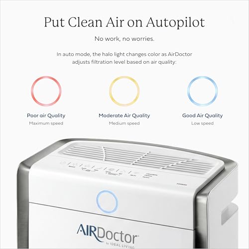 Image of AIRDOCTOR AD3500 Smart App Air Purifier. Cleans Bedrooms, Large Rooms Up to 2,520 ft2. Removes Smoke, Dust, Pet Hair, Odors, Pollen. Hospital-Grade UltraHEPA, Premium Carbon Filtration
