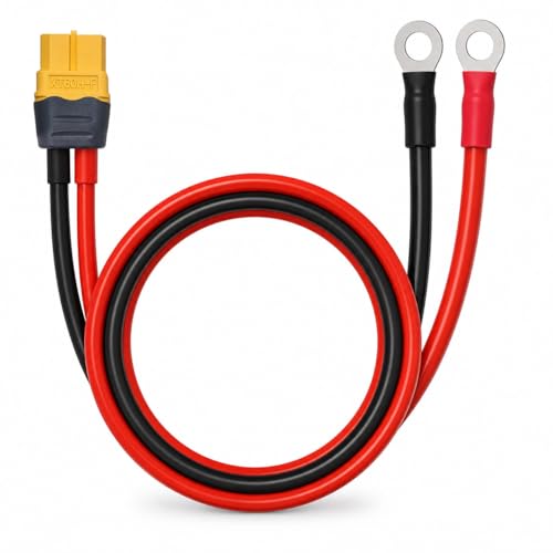 Cable XT60 a ojal M8 para alimentar tu estación de energía portátil durante acampadas y viajes
