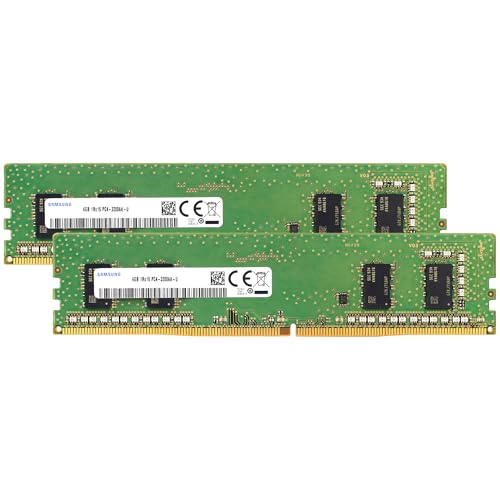 Samsung 8GB (2x4GB) DDR4 3200MHz PC4-25600 (PC4-3200AA) CL22 UDIMM 1Rx16 Single Rank 1.2V Non-ECC DIMM 288-Pin Desktop PC RAM Memory