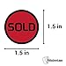 Sold Stickers - 1.5 Inch Round Circle Vibrant Red Dot Sold Stickers Roll Sold Out Inventory Point of Sale Retail Shop Store Inventory Control Sold Signs Labels - Adhesive, 300 Labels/Roll