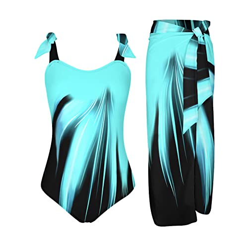 Maillot de bain une pièce femme ronde chic avec robe de plage imprimée