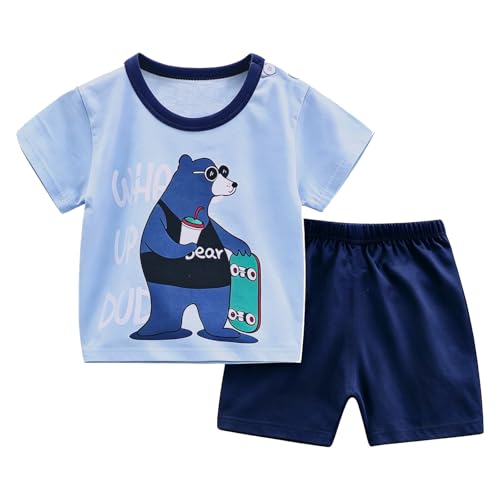 Image of Toddler Boys T-shirt and Shorts Set 4 PCs Outfit Baby Summer Clothes