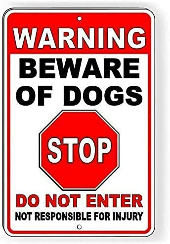12"x8" Warning Metal Sign Beware of Dogs Do Not Enter Pitbull Bite Security